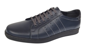Pantofi barbati sport casual din piele naturala bleumarin ADTIMBL - Img 7