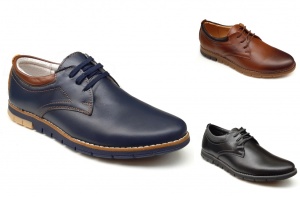 Pantofi barbati sport, din piele naturala, cu sitet, TEST35LS - Img 1