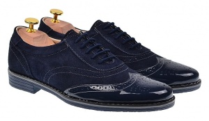 Pantofi casual barbati din piele naturala bleumarin L870LVBLM