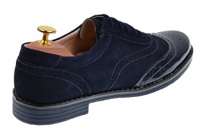 Pantofi casual barbati din piele naturala bleumarin L870LVBLM - Img 3