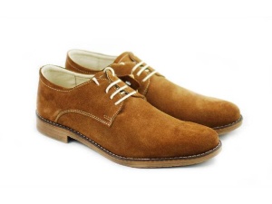 Pantofi casual barbati din piele naturala intoarsa maro 855 Camel