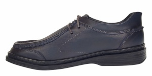 Pantofi casual barbati din piele naturala pe calapod lat - Bleumarin GKR11BL - Img 5