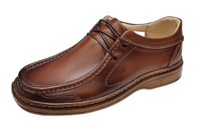 Pantofi casual barbati din piele naturala pe calapod lat - Maro GKR11M - Img 6