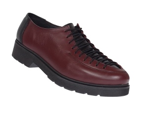 Pantofi casual dama din piele naturala - Model Visiniu cu Negru PDGINAVIS - Img 6