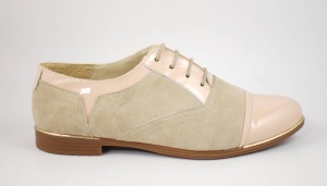 Pantofi dama casual din piele naturala BEJ - RUT2LACBEJ - Img 3