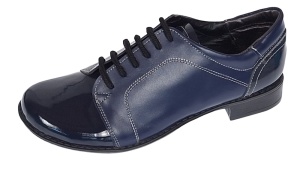 Pantofi dama casual din piele naturala box lac Bleumarin P53LACBL - Img 6