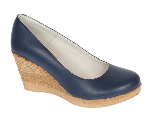 Pantofi dama casual din piele naturala cu platforme de 7cm - Bleumarin NA170BLM - Img 8