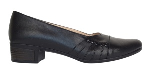 Pantofi dama casual din piele naturala de culoare neagra P19N - Img 2