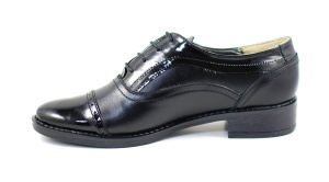 Pantofi dama casual din piele naturala de culoare neagra - PNBOXLAC - Img 6