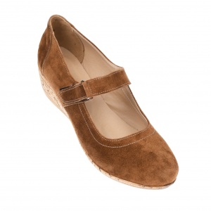 Pantofi dama, casual, din piele naturala intoarsa, maro - P38MVEL - Img 5