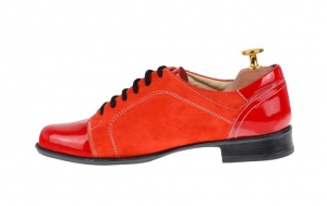 Pantofi dama casual din piele naturala, Made in Romania, BOB Rosu, P53RR - Img 3
