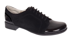 Pantofi dama casual din piele naturala - Model Bob Negru Lac
