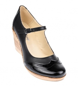 Pantofi dama casual din piele naturala neagra - P104B