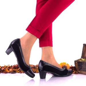 Pantofi dama casual din piele naturala toc 5 cm - NA112NPS - Img 3