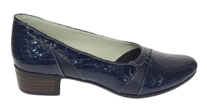 Pantofi dama comozi casual din piele naturala bleumarin croco P18LBLCR - Img 4