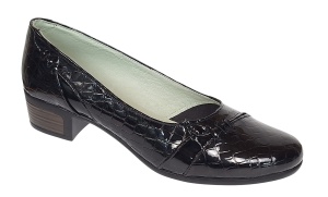 Pantofi dama comozi casual din piele naturala negru croco P18CRLN - Img 2