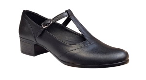 Pantofi dama de dans negri cu bareta din piele naturala STD22N