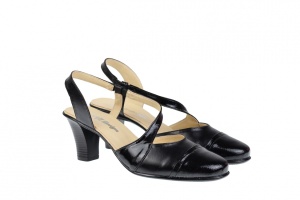 Pantofi dama decupati din piele naturala, cu toc de 7cm, S12NLAC - Img 3