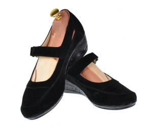 Pantofi dama decupati din piele naturala intoarsa, foarte comozi - Model Mara Negru P9154NVEL - Img 5