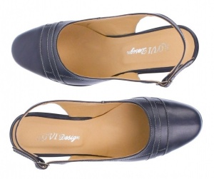 Pantofi dama decupati eleganti din piele naturala cu toc de 7cm bleumarin - S301BLBOX - Img 7