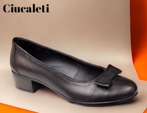 Pantofi dama din piele naturala box cu funda STD21NBOX - Img 3