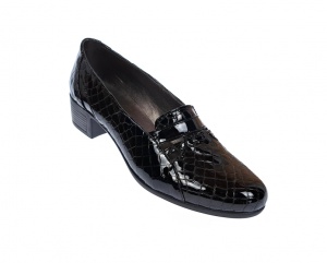 Pantofi dama, din piele naturala, croco lac, cu toc de 5cm, P18NCR - Img 3