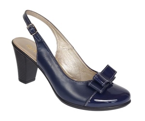 Pantofi dama din piele naturala decupati Mara Bleumarin - Img 4