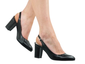 Pantofi dama eleganti decupati din piele naturala - Model Angelyna Negru Box