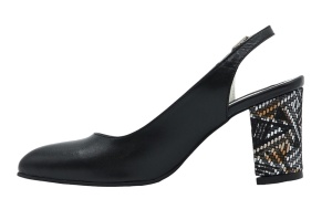 Pantofi dama eleganti decupati nud cu toc floral , 6 cm - NA101N-P + CARO - Img 6