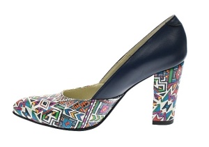 Pantofi dama eleganti din piele naturala bleumarin cu imprimeu, toc 9 cm NAA8BOXCOLOR - Img 4