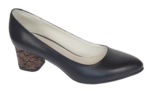Pantofi dama eleganti din piele naturala box cu toc de 5 cm, Negru NA100ARMNP - Img 8