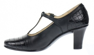 Pantofi dama eleganti din piele naturala cu bareta si varf lac - LP50N - Img 3