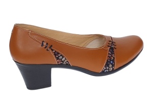 Pantofi dama eleganti din piele naturala Maro cu toc de 6cm P36CON - Img 3