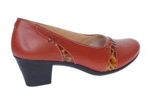 Pantofi dama eleganti din piele naturala Portocaliu cu toc de 6cm P36PORT - Img 9