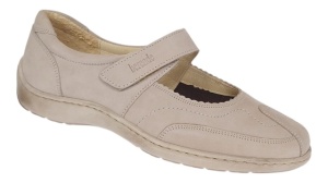Pantofi dama Med-Line Ultra Confort din piele naturala bufo cu bareta BRD214BEJ - Img 5