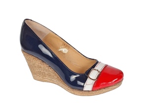 Pantofi dama piele naturala lacuita rosu-bleumarin platforma 7 cm – Stil si confort - Img 4