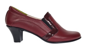 Pantofi de dama eleganti din piele naturala grena cu toc de 5 cm P72VIS - Img 2