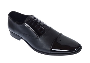 Pantofi eleganti barbati din piele naturala - Model cu varf lacuit Nicholas - Img 2