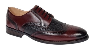 Pantofi eleganti barbati piele naturala 993 Bordeaux si Negru - Img 2