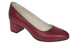 Pantofi eleganti dama din piele naturala box, toc 5 cm - NA73GRENA - Img 2