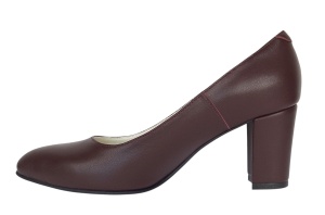 Pantofi eleganti dama din piele naturala box, toc 7 cm - Model Selena NA87BORDOP - Img 5
