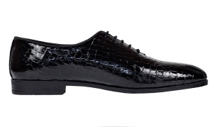 Pantofi eleganti pentru barbati, piele naturala croco Negru GKR70N - Img 7