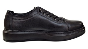 Pantofi sport-casual barbati din piele naturala culoare neagra DeSuceava RSY01N - Img 8