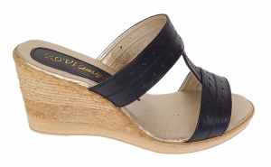Papuci dama din piele naturala cu platforme de 7cm Negru PAP300NBOX - Img 4