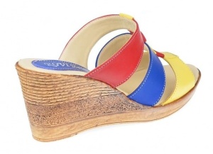 Papuci dama din piele naturala cu platforme de 7cm - RO214GBR - Img 3