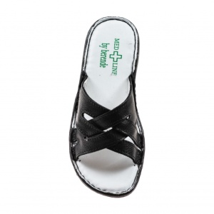 Saboti medicali femei, din piele naturala box Med-Line BR472NEGRU - Img 4
