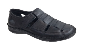 Sandale barbati casual din piele naturala - Model Negru SCV2N