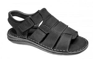 Sandale barbati casual din piele naturala negru bufo GKR47BN - Img 7