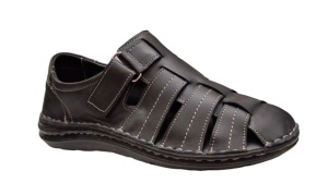 Sandale barbati casual din piele naturala Negru GKR73N