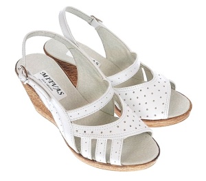 Sandale dama de vara cu platforme de 7 cm, din piele naturala, alba, S64ALBBOX - Img 4